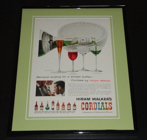 1958 Hiram Walker's Cordials 11x14 Framed ORIGINAL Vintage Advertisement B