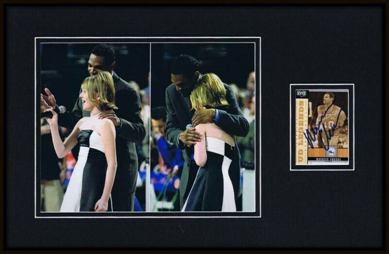 Maurice Cheeks Signed Framed 11x17 Photo Display National Anthem