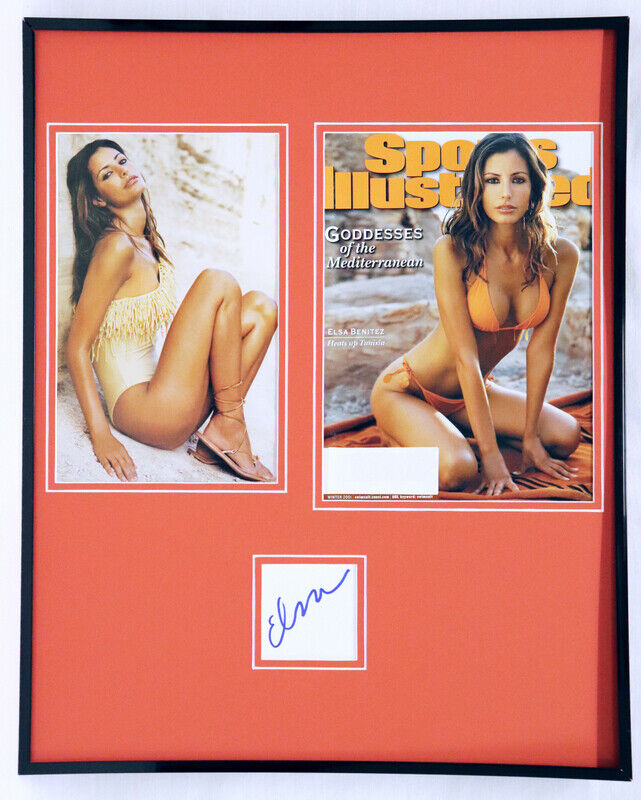 Elsa Benitez Signed Framed 2001 Sports Illustrated Swimsuit Cover & Photo Set C