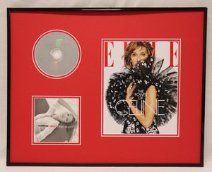 Celine Dion Framed 16x20 One Heart CD & Elle Cover Display