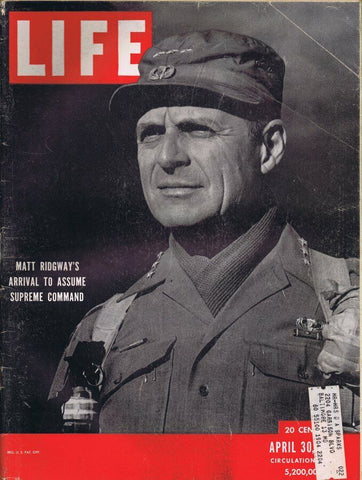 ORIGINAL Vintage Life Magazine April 30 1951 Matt Ridgway