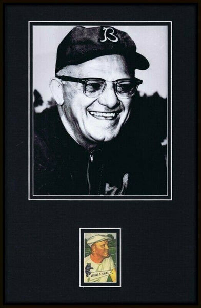 George Halas 11x17 Framed 1952 Bowman Official Reproduction & Photo Display 