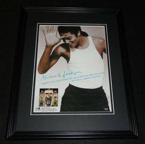 Michael Jackson 1992 Dangerous Framed 11x14 ORIGINAL Vintage Advertisement 