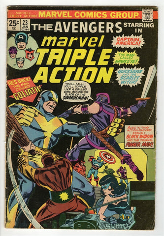 Marvel Triple Action #23 ORIGINAL Vintage 1975 Reprints Avengers 29 Swordsman