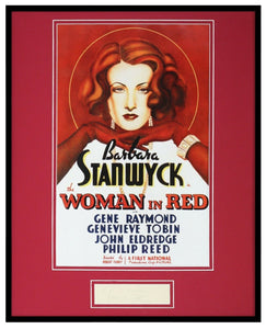 Genevieve Tobin Signed Framed 16x20 The Woman in Red Poster Display JSA  