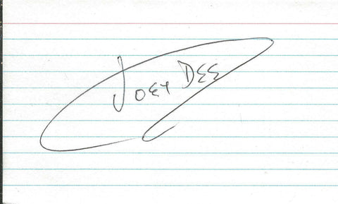 Joey Dee Signed 3x5 Index Card  