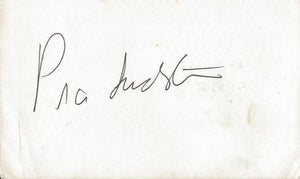 Pia Lindstrom Signed 3x5 Index Card