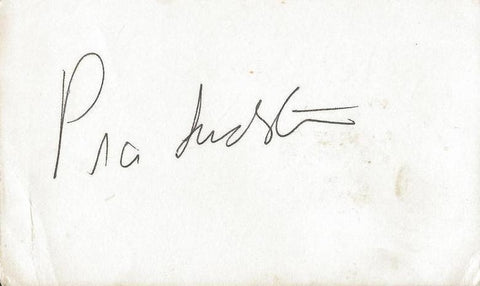 Pia Lindstrom Signed 3x5 Index Card