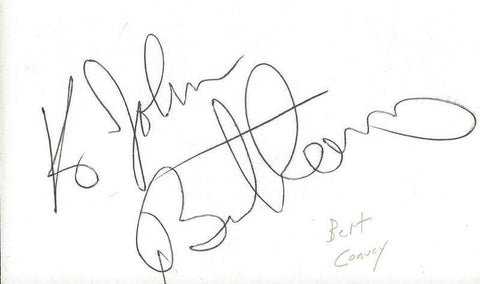 Bert Convy Signed 3x5 Index Card