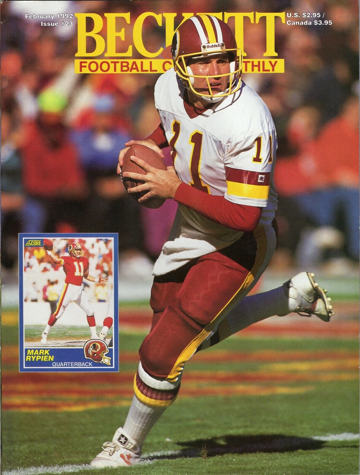  VINTAGE Feb 1992 Beckett Football Card Magazine Mark Rypien