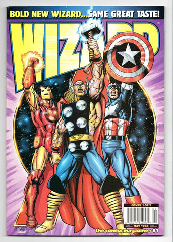 Wizard Magazine #81 VINTAGE 1999 Avengers Captain America Thor Iron Man