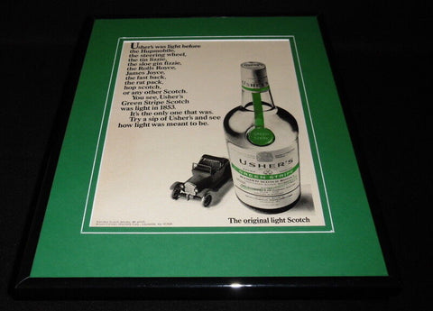 1968 Usher's Green Stripe Whisky 11x14 Framed ORIGINAL Advertisement