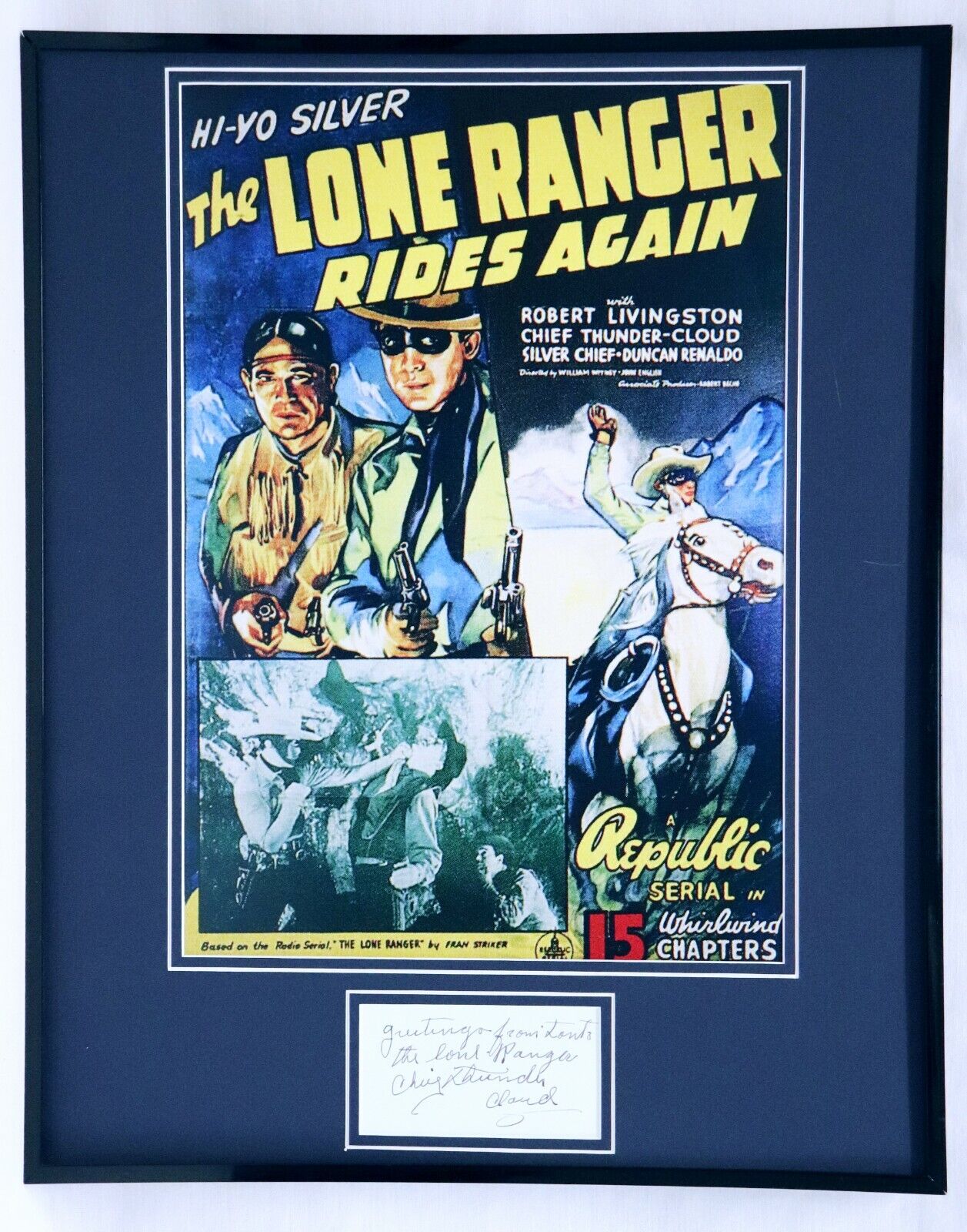 Chief Thundercloud Signed Framed 16x20 Lone Ranger Poster Display