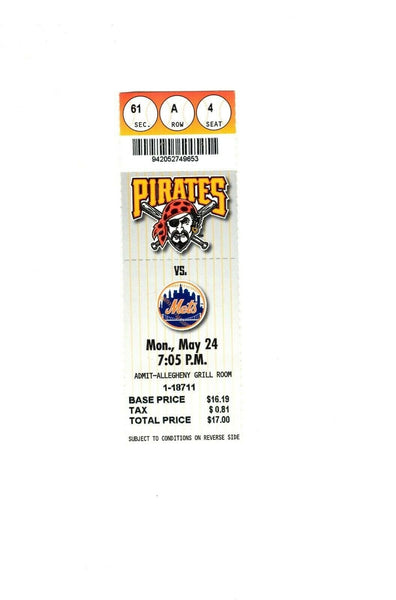 May 24 1999 New York Mets @ Pittsburgh Pirates Ticket Mike Piazza