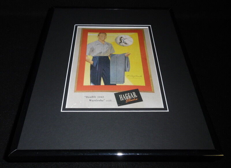 Mickey Mantle Framed 11x14 Haggar Slacks Advertisement Display Official Repro