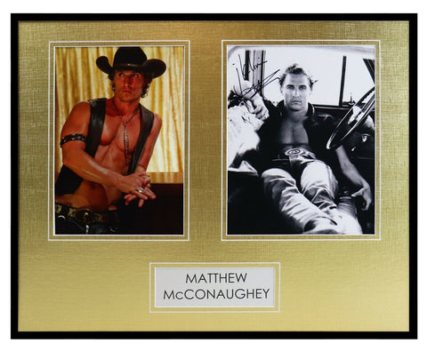 Matthew McConaughey Signed Framed 16x20 Shirtless Photo Display Magic Mike