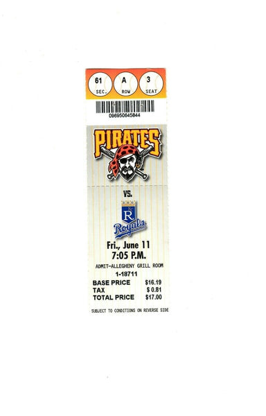 June 11 1999 Kansas City Royals @ Pittsburgh Pirates Ticket Joe Randa 2 HR