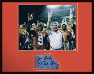 Mack Brown Signed Framed 11x14 Photo Display Texas North Carolina