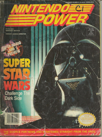 ORIGINAL Vintage 1992 Nintendo Power Magazine #42 Darth Vader / Batman Poster