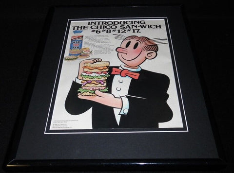 Blondie Dagwood 1987 Chico San Rice Cakes Framed 11x14 ORIGINAL Advertisement