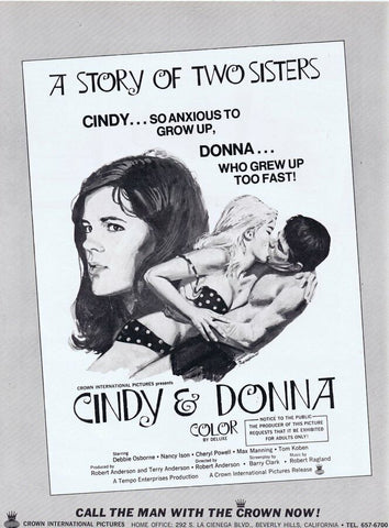 Cindy & Donna 1970 ORIGINAL Vintage 9x12 Industry Ad Debbie Osborne Nancy Ison