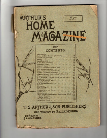 ORIGINAL Vintage May 1887 Arthur's Home Magazine 