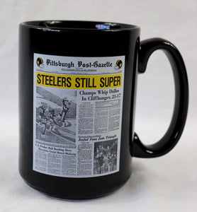 Pittsburgh Post Gazette Steelers Super Bowl X Coffee Mug Lynn Swann Jack Lambert