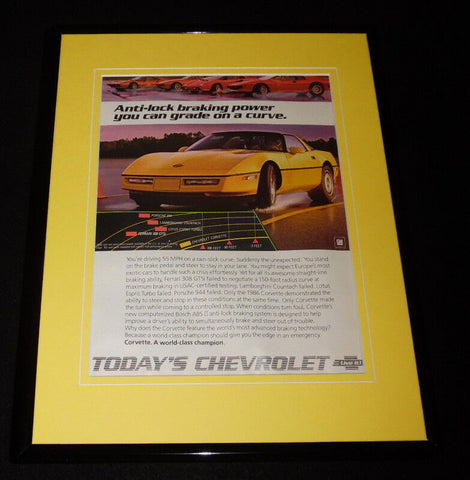 1985 Chevrolet Corvette Framed 11x14 ORIGINAL Vintage Advertisement