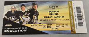 Mar 25 2007 Bruins @ Penguins Ticket Sidney Crosby 2 Goals MA Fleury Shutout