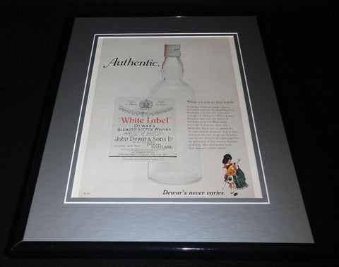 1969 Dewar's White Label Framed 11x14 ORIGINAL Vintage Advertisement