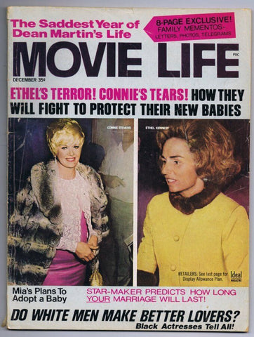 ORIGINAL Vintage December 1968 Movie Life Magazine Connie Stevens Ethel Kennedy