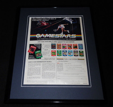 1982 Atari Pitfall Megamania Gamestars 11x14 Framed ORIGINAL Advertisement 