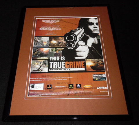 True Crime Streets of LA 2004 PS2 Xbox Framed 11x14 VINTAGE Advertisement 