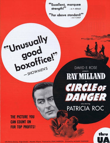 1951 Circle of Danger ORIGINAL Vintage 9x12 Industry Ad Ray Milland Patricia Roc