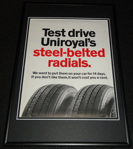 1972 Uniroyals Tires Framed 12x18 ORIGINAL Advertisement