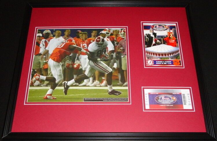 2008 Chick Fil A Kickoff Alabama Framed Photo & Repro Ticket & Program Set