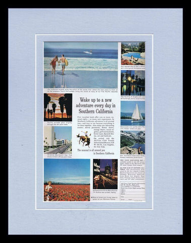 1961 Southern California Tourism Framed 11x14 ORIGINAL Vintage Advertisement 