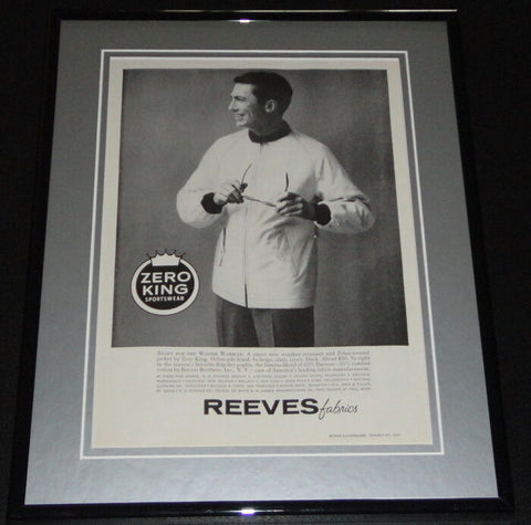 1958 Reeves Fabrics Zero King 11x14 Framed ORIGINAL Vintage Advertisement 