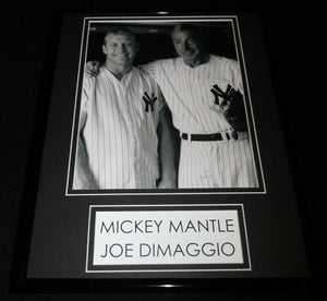 Joe Dimaggio & Mickey Mantle Framed 11x14 Photo Display NY Yankees