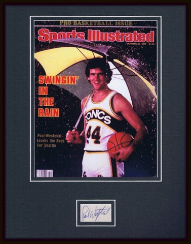 Paul Westphal Signed Framed 11x14 Photo Display Sonics Suns Knicks USC