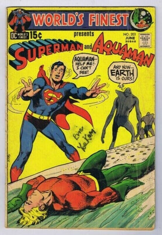 World's Finest #203 ORIGINAL Vintage 1971 DC Comics Superman Aquaman Neal Adams