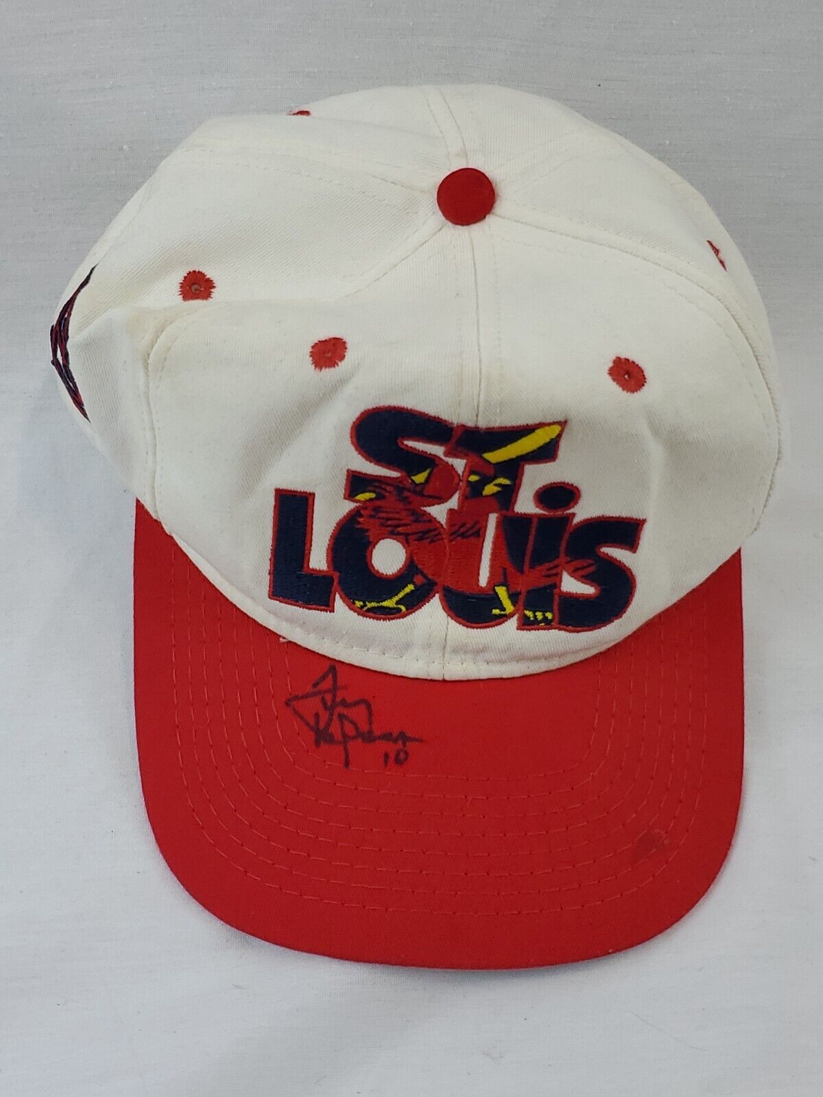 Tony LaRussa Signed VINTAGE St Louis Cardinals #1 Apparel Hat Cap