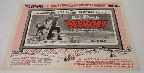 VINTAGE 1961 Walt Disney's Nikki 12x18" Industry Poster Ad Jean Coutu 