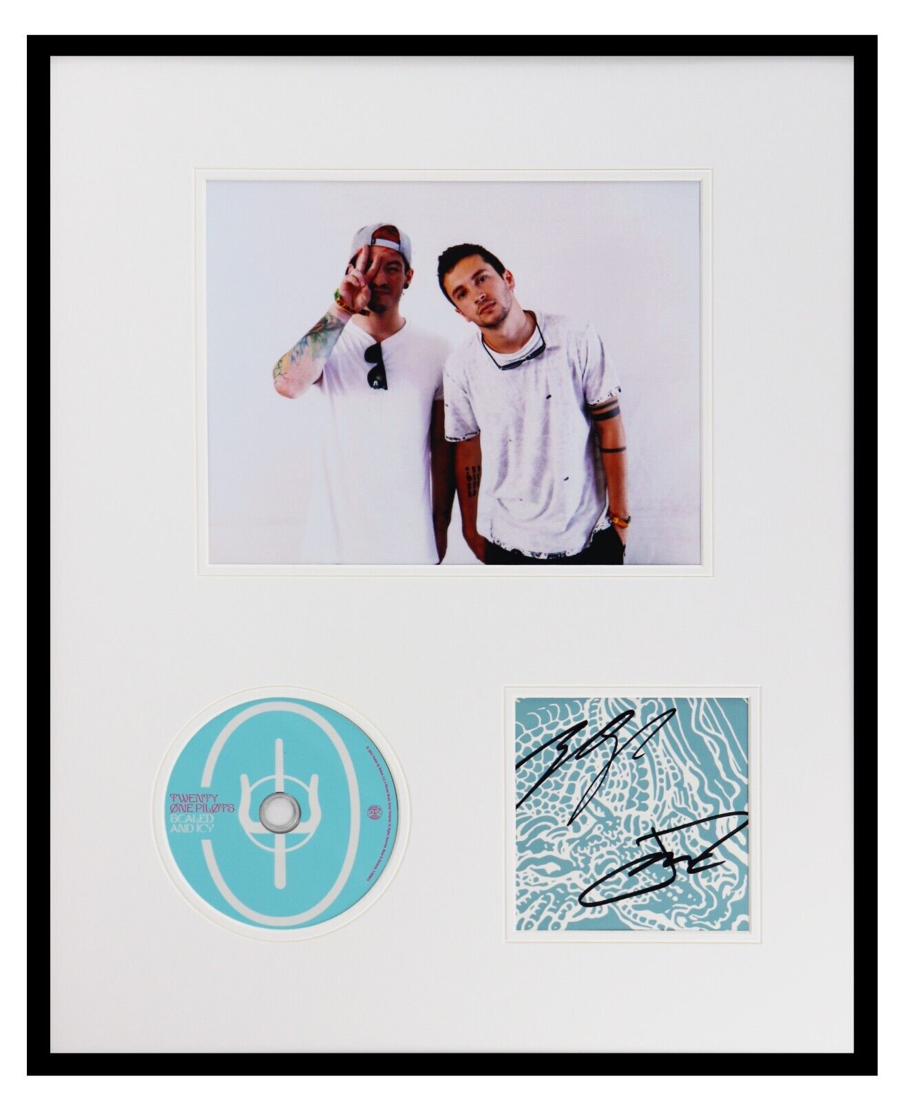 Twenty One Pilots Signed Framed 16x20 Scaled and Icy CD & Photo Display