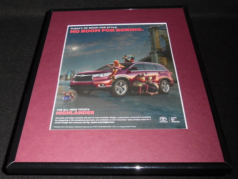 2014 Toyota Highlander Framed 11x14 ORIGINAL Vintage Advertisement