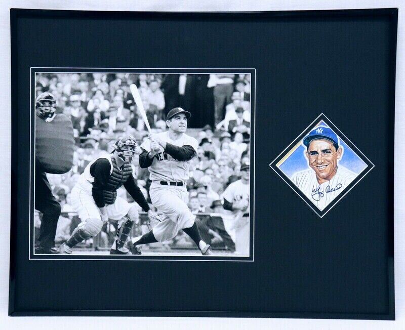 Yogi Berra Signed Framed 16x20 Photo Display JSA Yankees