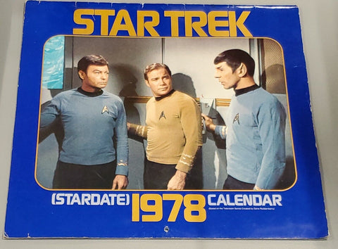 VINTAGE 1978 Star Trek Stardate Calendar William Shatner Leonard Nimoy