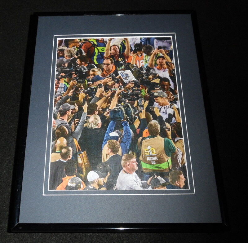 Peyton Manning 2016 Super Bowl 50 Postgame Framed 11x14 Photo Display 