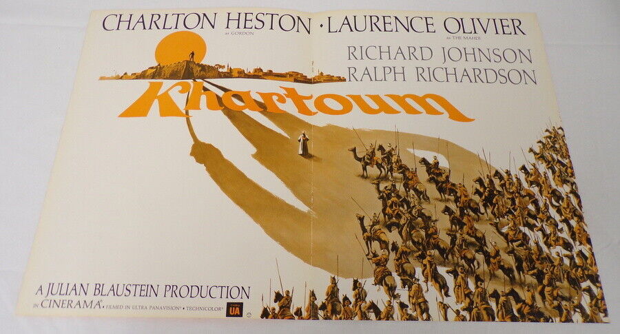 VINTAGE 1965 Khartoum 12x18" Industry Poster Ad Charlton Heston Laurence Olivier