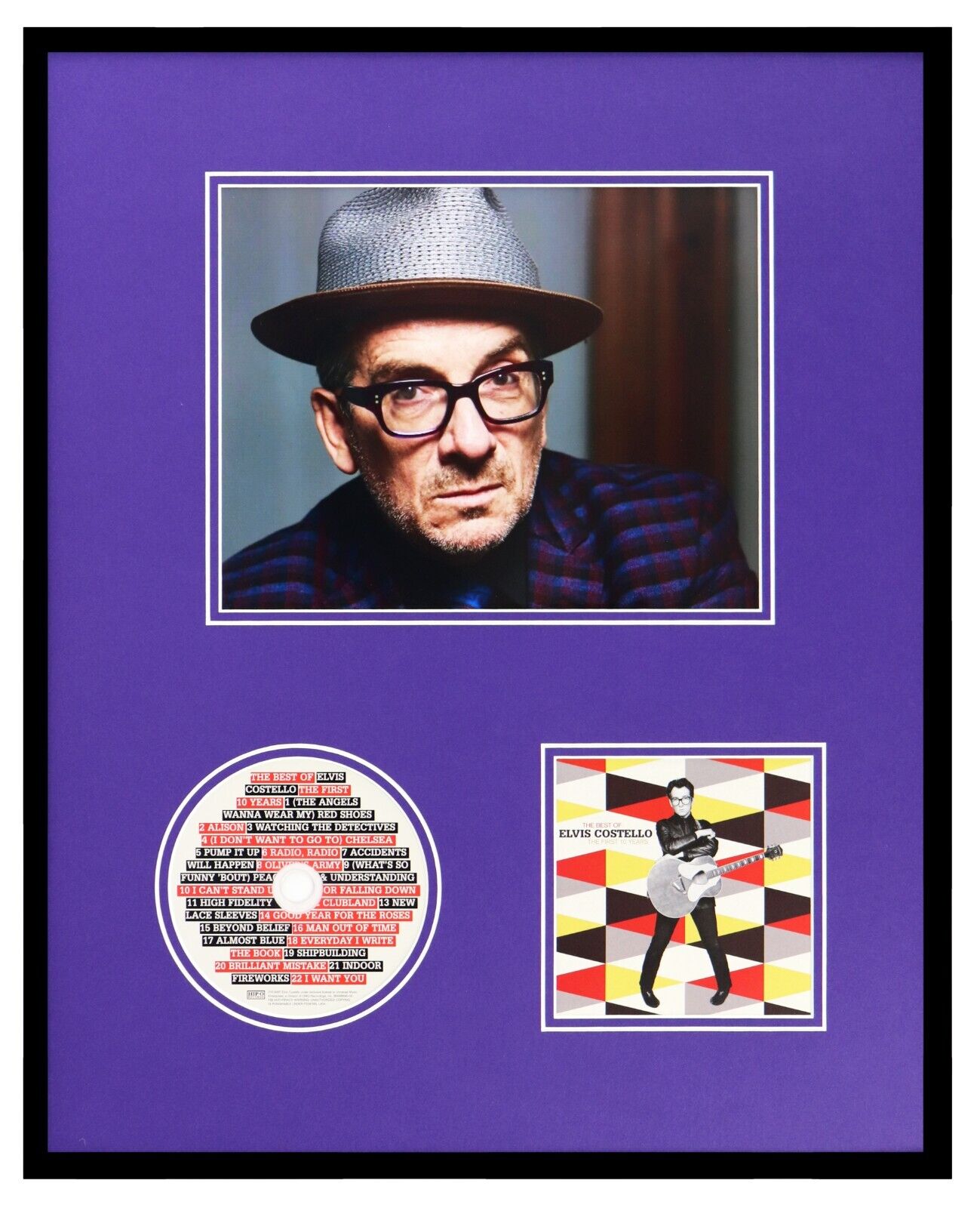 Elvis Costello Framed 16x20 CD & Photo Display